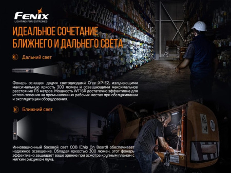Фонарь Fenix WT16R Li-Po, 300 Lumen (Холодный + Нейтральный)